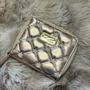 Betsey Johnson Rose Gold Metallic Star Wallet